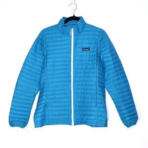 PATAGONIA Down Shirt Puffer Jacket Bandana Blue 600 Fill Packable Women's M